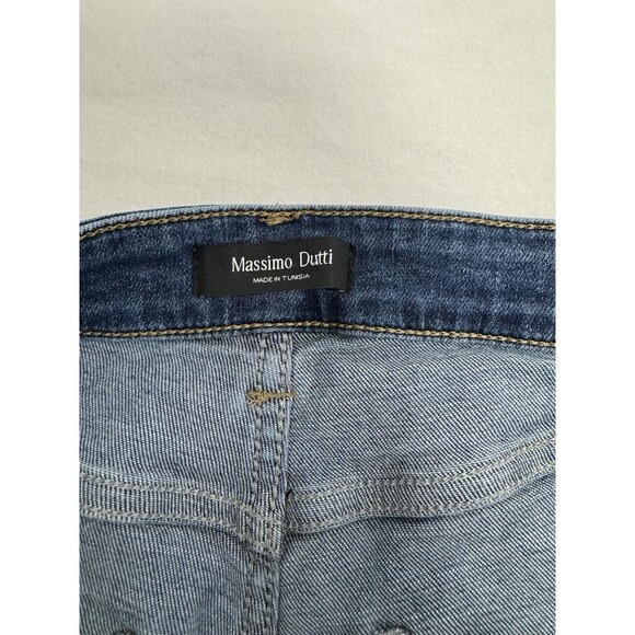 Massimo Dutti Size 10 Denim Straight Leg Mid-Rise Flair Blue Jeans - Picture 6 of 6